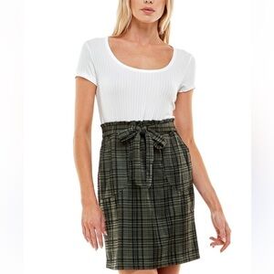 Preppy Plaid Tie-Waist Mini Dress | Soft Academia Cottagecore | Size Small Fall